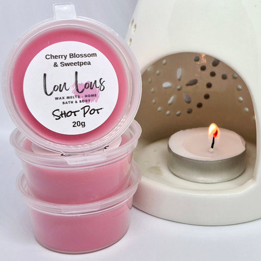 Cherry Blossom & Sweetpea Wax Melt Shot Pot