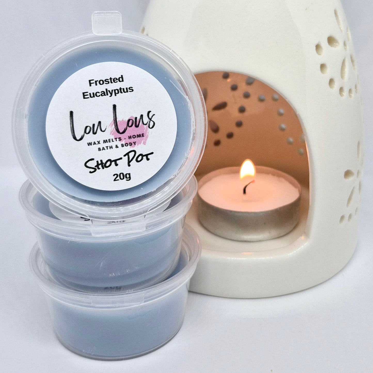 Frosted Eucalyptus Wax Melt Shot Pot