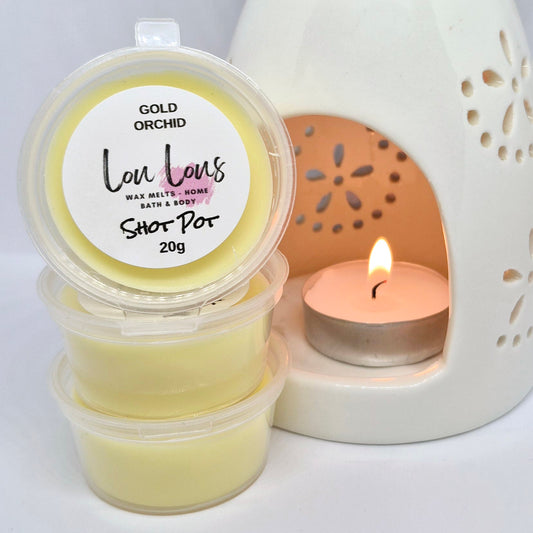 Gold Orchid Wax Melt Shot Pot