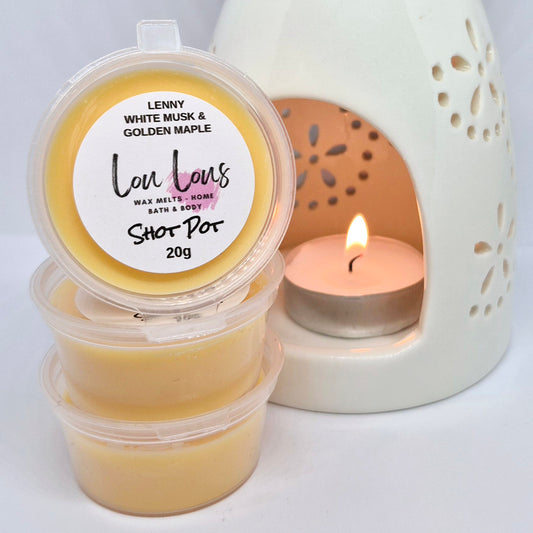 Lenny White Musk & Golden Maple Wax Melt Shot Pot