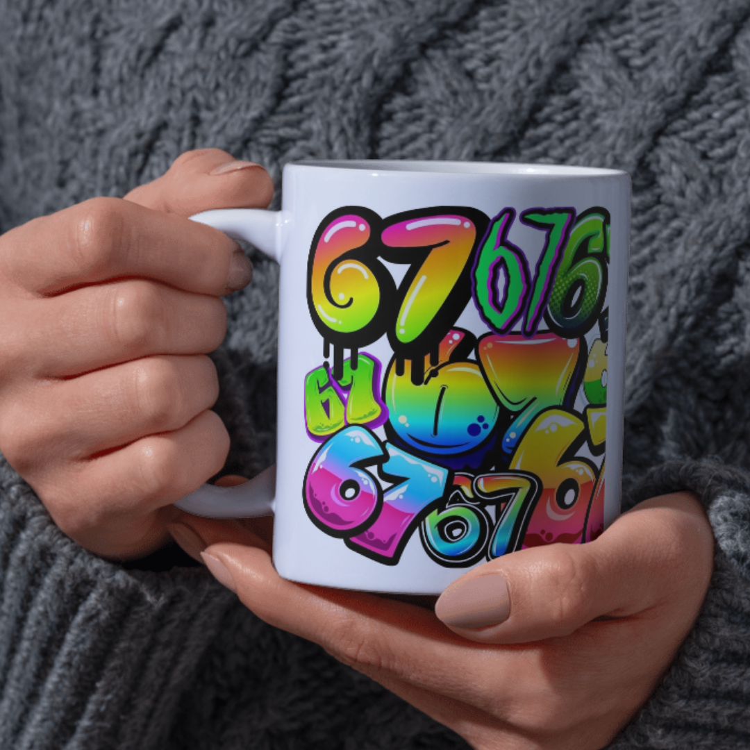 6 7 Craze – Colourful Number Ceramic Mug