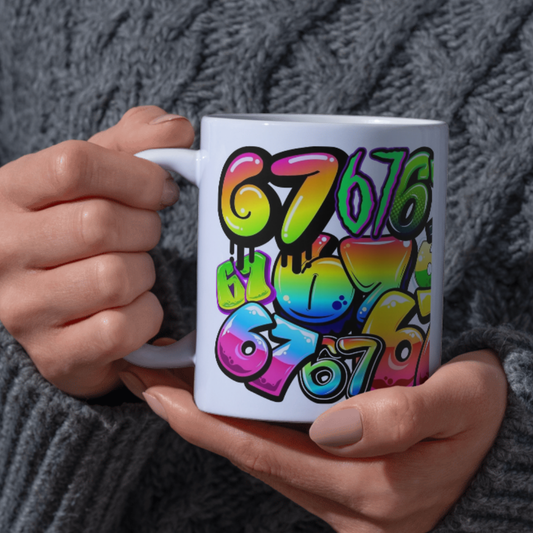 6 7 Craze – Colourful Number Ceramic Mug