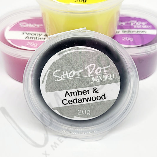 Amber & Cedarwood Wax Melt Shot Pot
