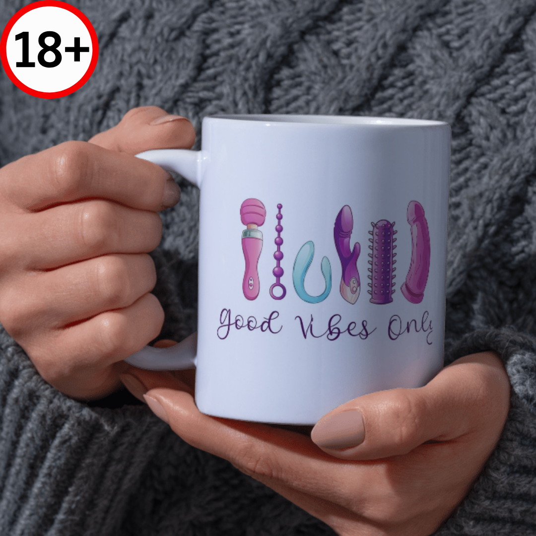 Good Vibes Only Mug – Cheeky Adult Humour Ceramic Cup