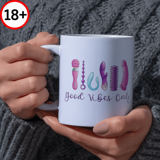 Good Vibes Only Mug – Cheeky Adult Humour Ceramic Cup