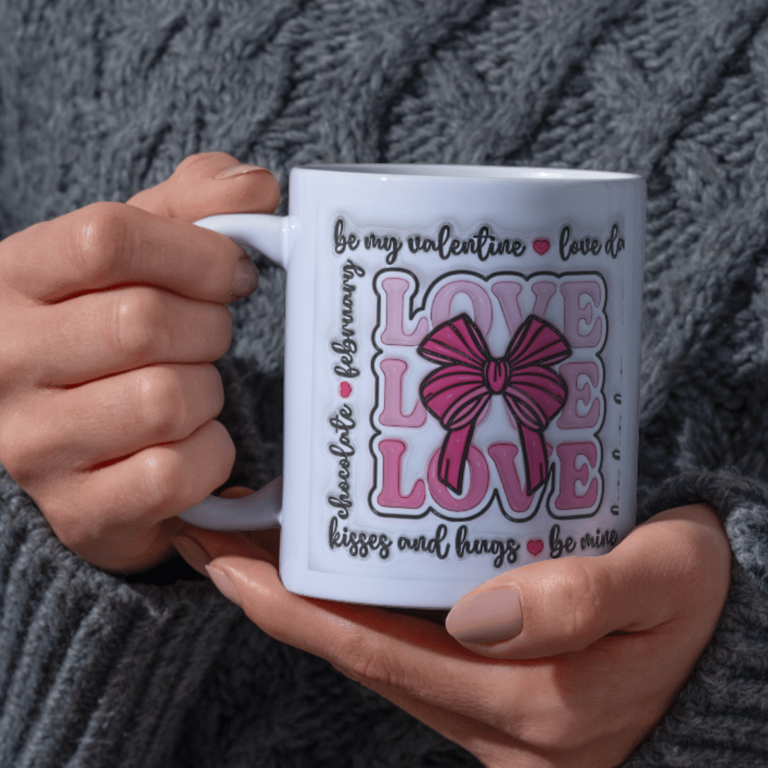 Valentine Love Bow Mug – Romantic Ceramic Cup