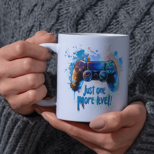 Personalised Just One More Level Mug – Gamer Ceramic Cup