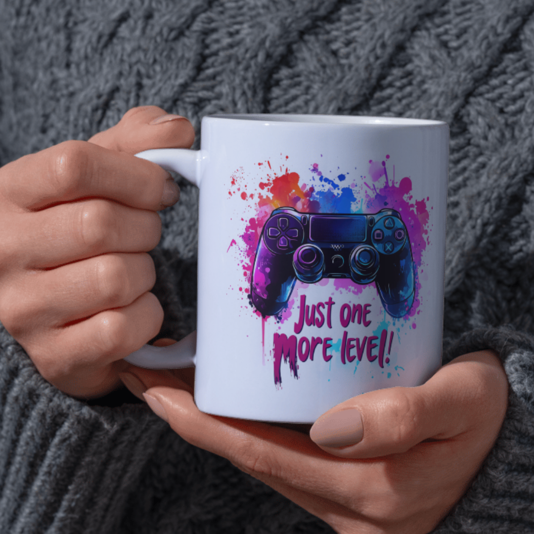 Personalised Just One More Level Mug – Gamer Ceramic Cup