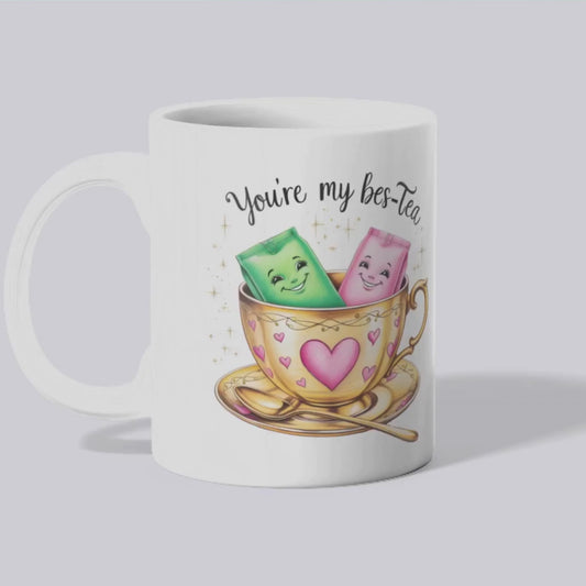 You’re My Bes-Tea Mug – Cute Friendship Ceramic Cup