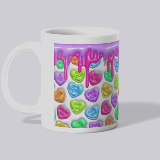 Candy Heart Love Mug – Cute Valentine Ceramic Cup