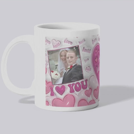 Personalised Valentine Photo Mug – Custom Heart Ceramic Cup