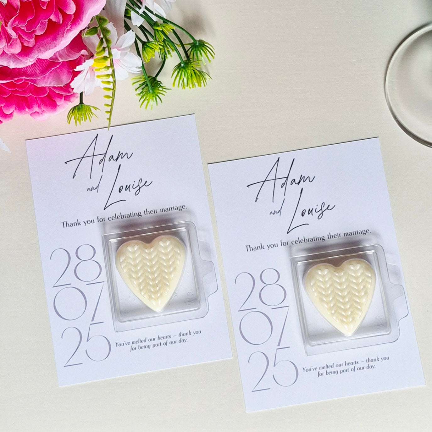 Wedding Favour Wax Melts You've Melted Our Hearts
