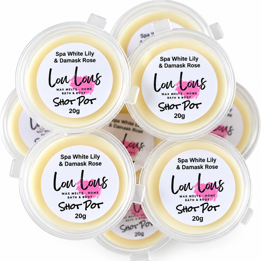 Spa White Lily Damask Rose Wax Melt Shot Pot