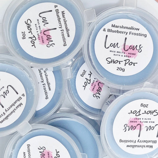 Marshmallow & Blueberry Frosting Wax Melt Shot Pot