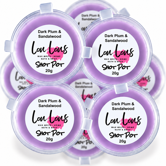 Dark Plum & Sandalwood Wax Melt Shot Pot