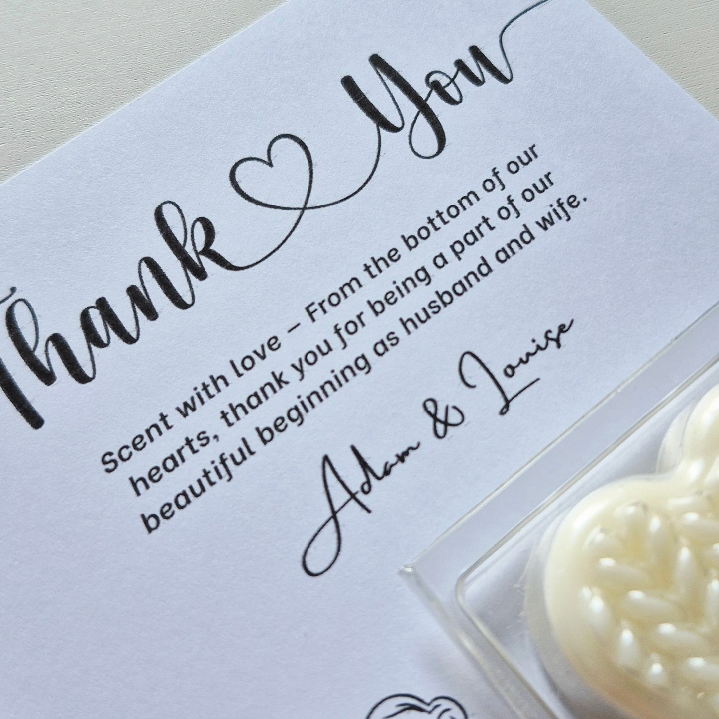 Wedding Favour Wax Melts Scent With Love