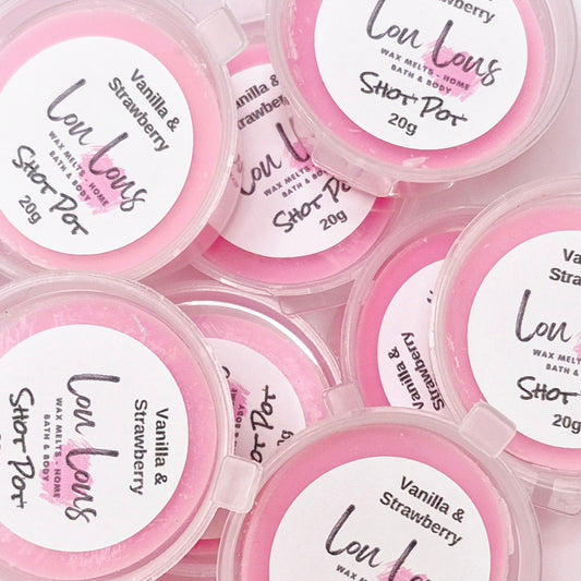 Vanilla & Strawberry Wax Melt Shot Pot