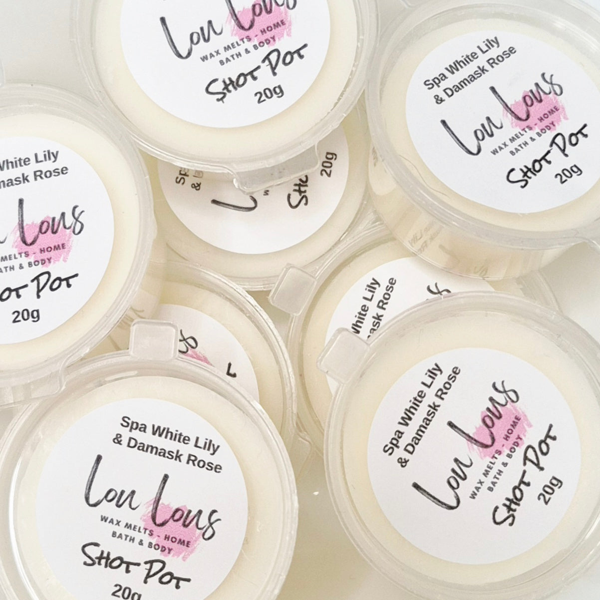 Spa White Lily Damask Rose Wax Melt Shot Pot