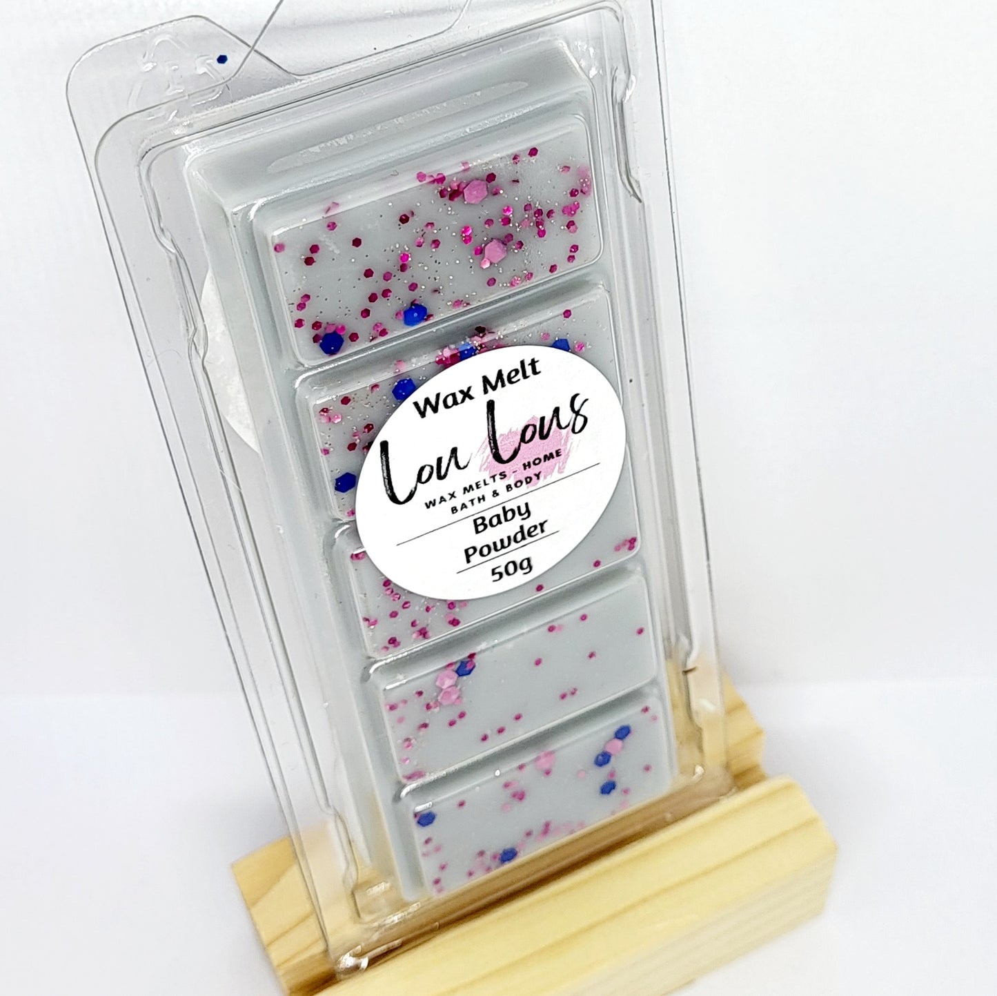 Wax melt snap bar scented in baby powder
